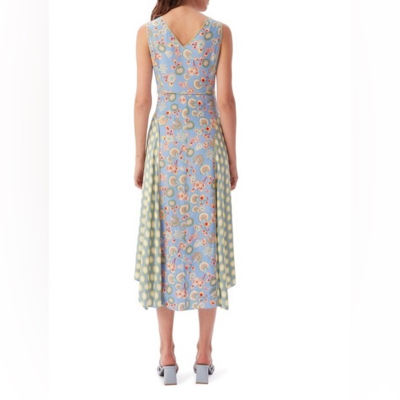 NWT Diane von Furstenberg Optimus Mix Print Handkerchief Hem Dress - Picture 2 of 5